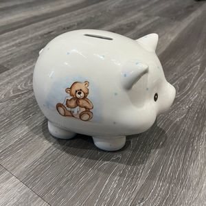 Gund Baby Boy Piggy Bank Giftable 4.25” High